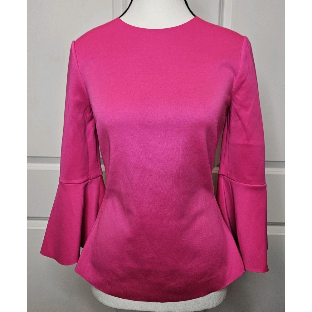 Ted Baker Women's Gigih 3/4 Bell Sleeve Blouse‎ Size 0 US Size 2 Fuchsia Pink